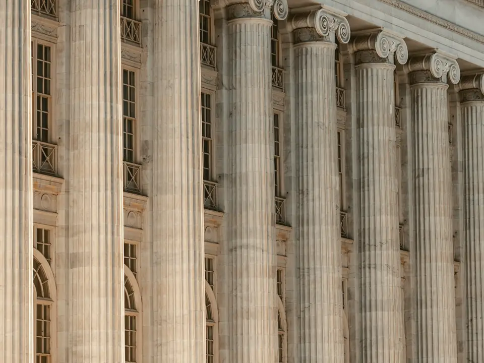 Stone columns of a civic building