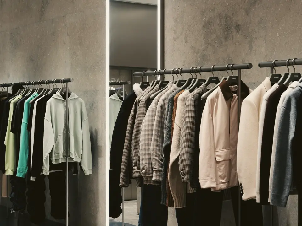 Clothing racks inside a store